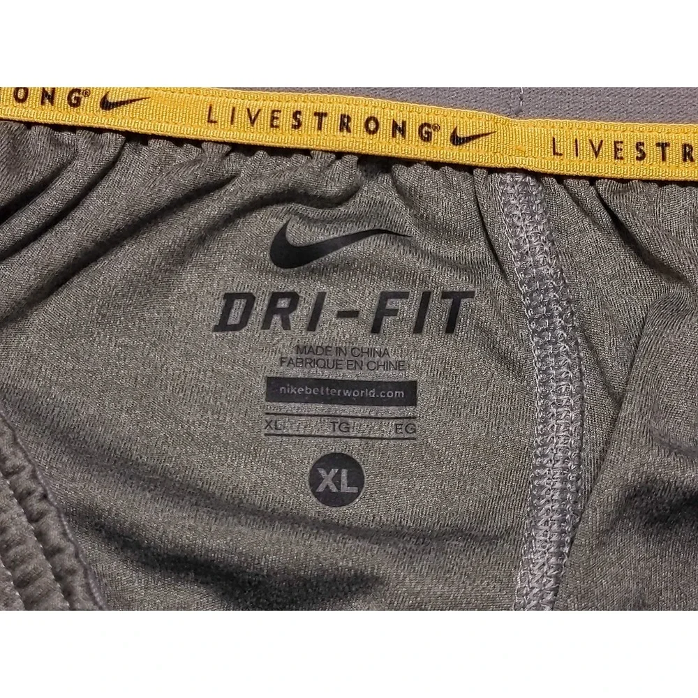 NIKE Livestrong Athletic Shorts 450833 Gray Yellow Men's XL‎